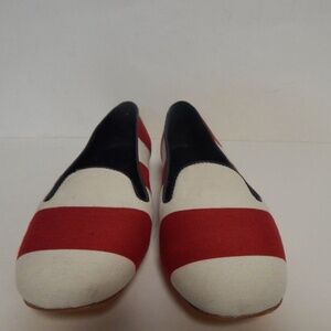 Johnston & Murphy Riley Striped Flat Red New with Box